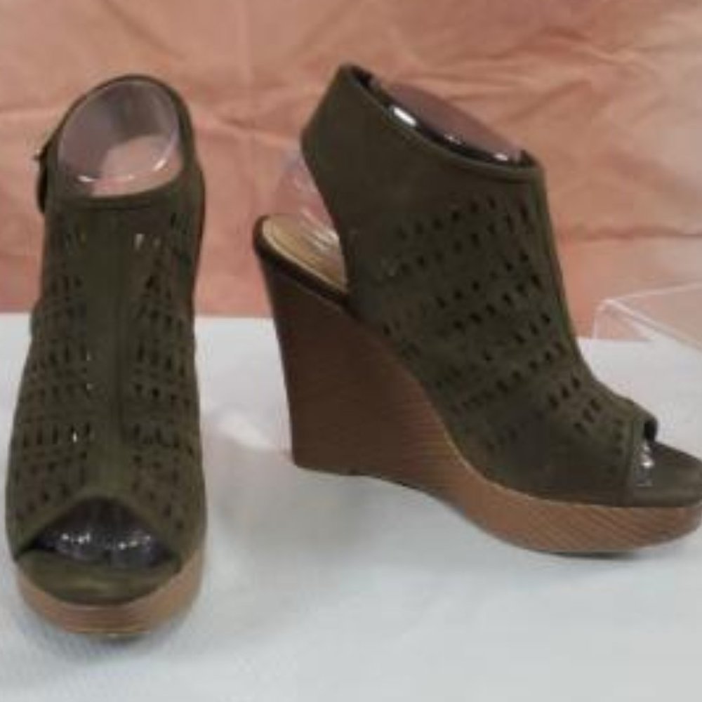 Army Green High Platform Wedges